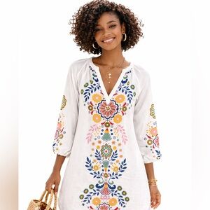 Boden Boho Linen Dress Size 6R